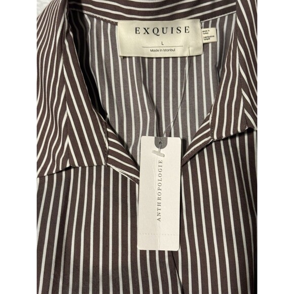 Anthropologie The Tobie Exquise Pleated Romper Sz L Brown NWT - Picture 11 of 11